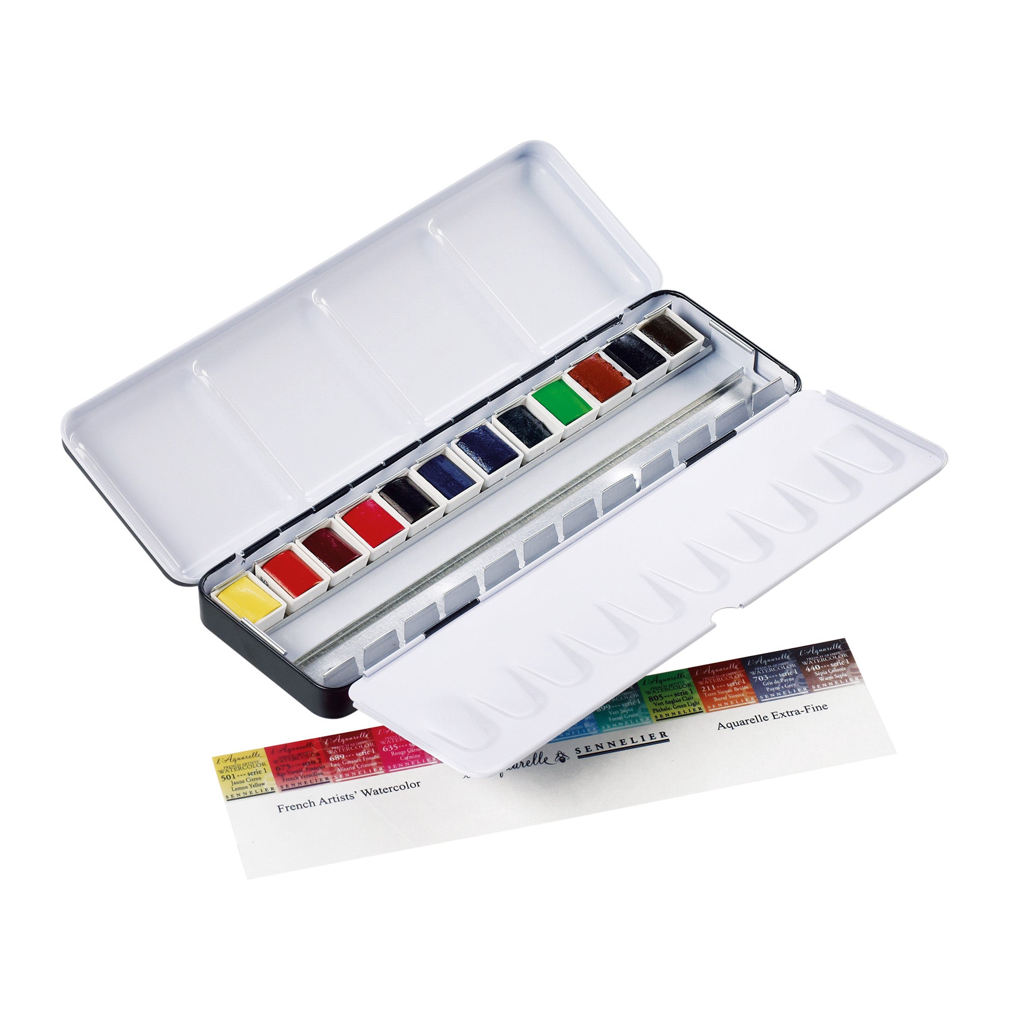 Sennelier Watercolour Tin Travel Box with 14 x 1/2 pans - Melbourne Etching Supplies