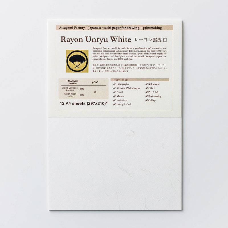 Awagami Fine Art Washi Pack: Rayon Unryu White - Melbourne Etching Supplies